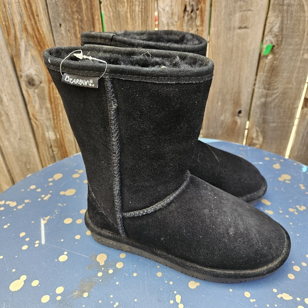 Bearpaw Black Suede Boots Women Size 5 - Picture 7 of 15